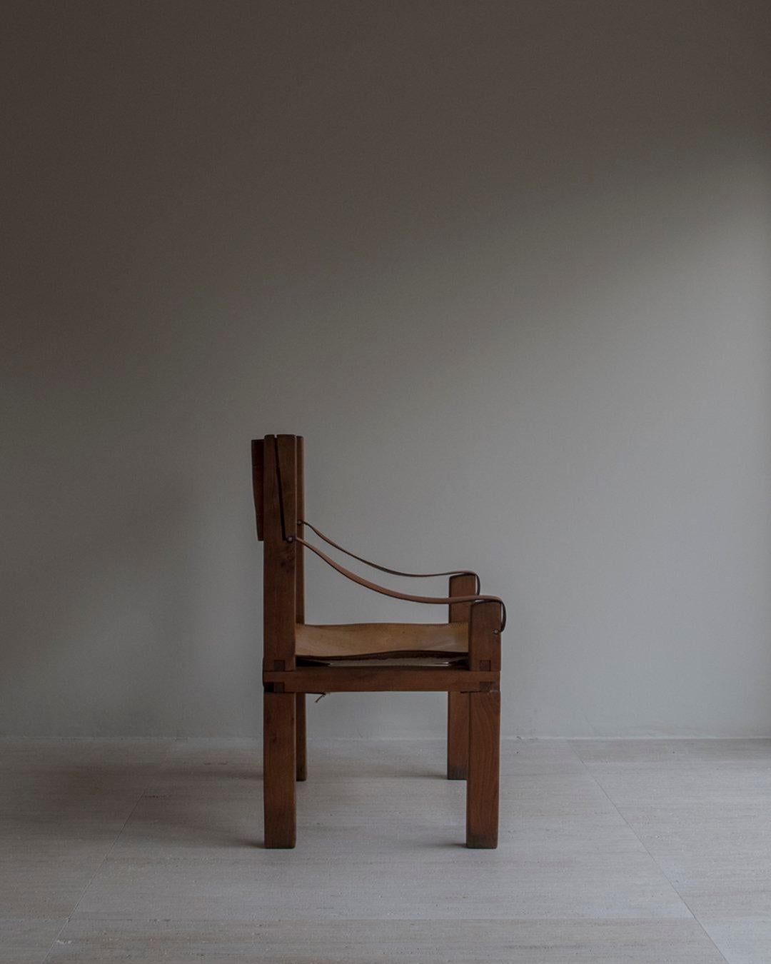 Pierre Chapo Paire de fauteuils en cuir S340 - Orme - France - The Modernity Bon état - En vente à Hasselt, VLI