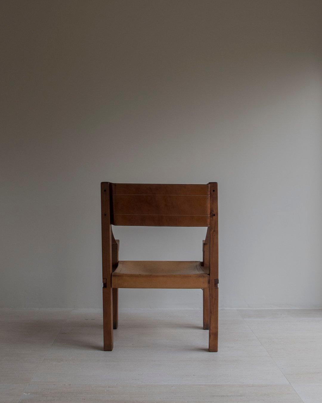 Cuir Pierre Chapo Paire de fauteuils en cuir S340 - Orme - France - The Modernity en vente