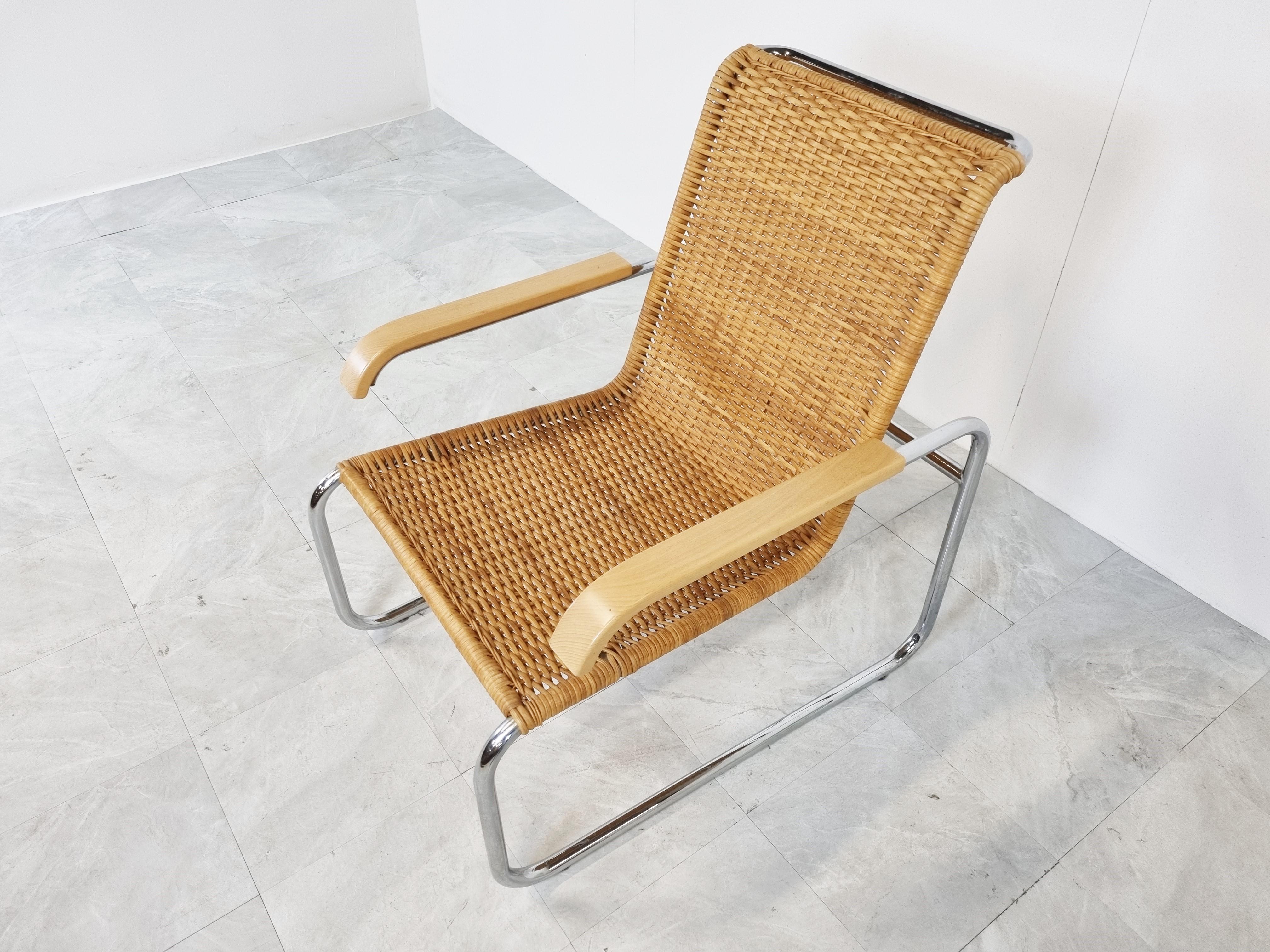Rattan S35 Armchair by Marcel Breuer for Thonet, 1970s
