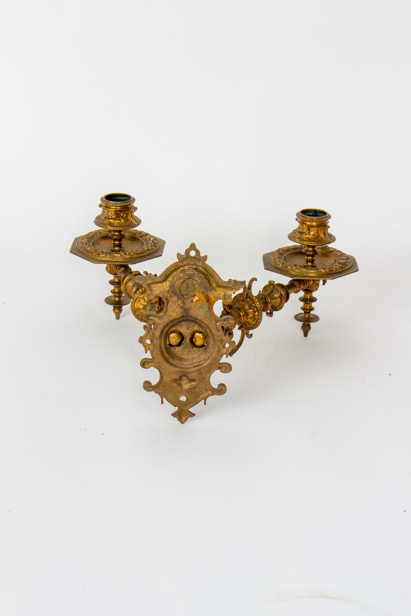 S374 19th Century Swing Arm Candle Sconces, a Pair For Sale 3