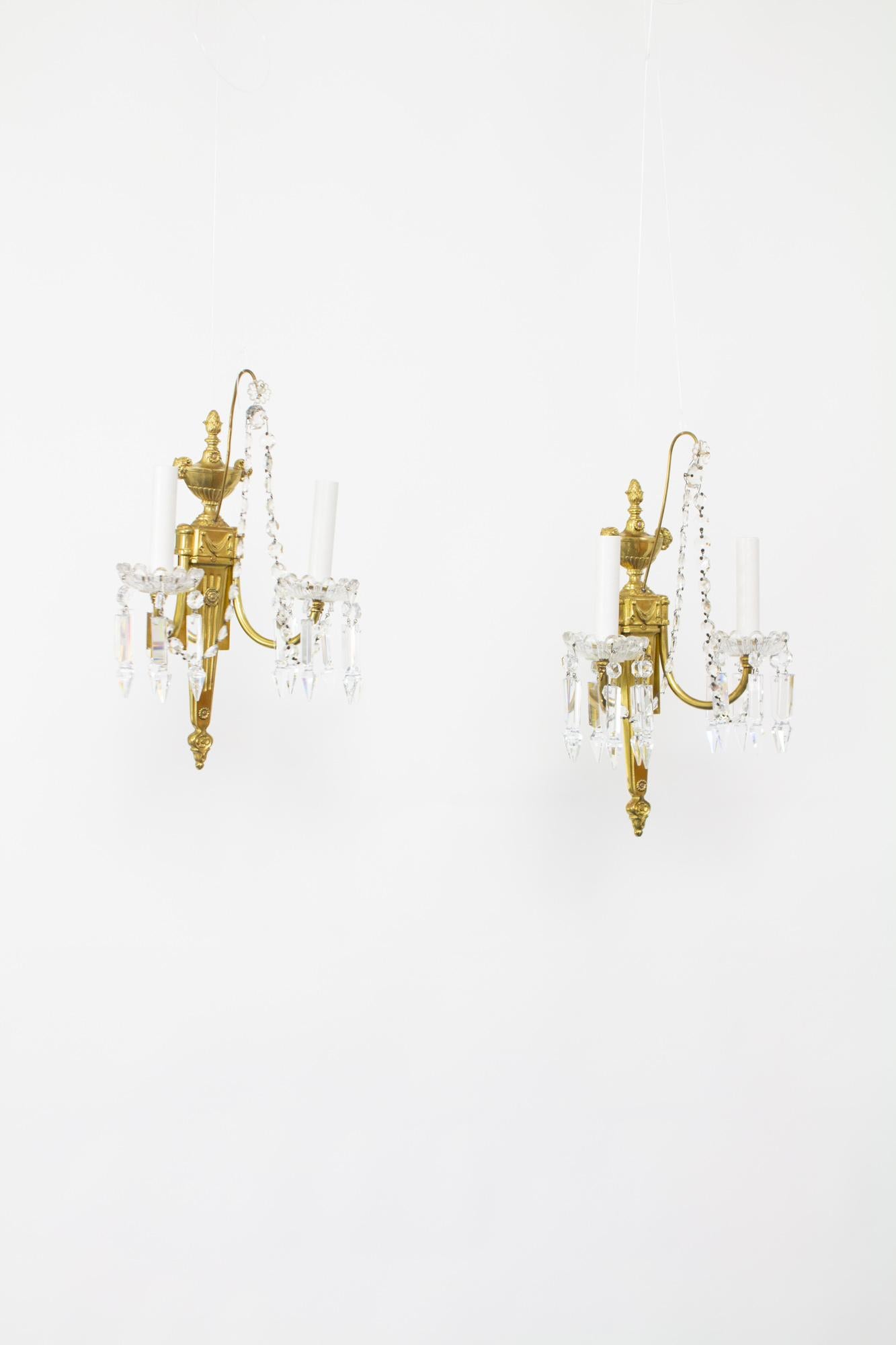 American S379 EF Caldwell Two Arm Neoclassical Sconces, a Pair