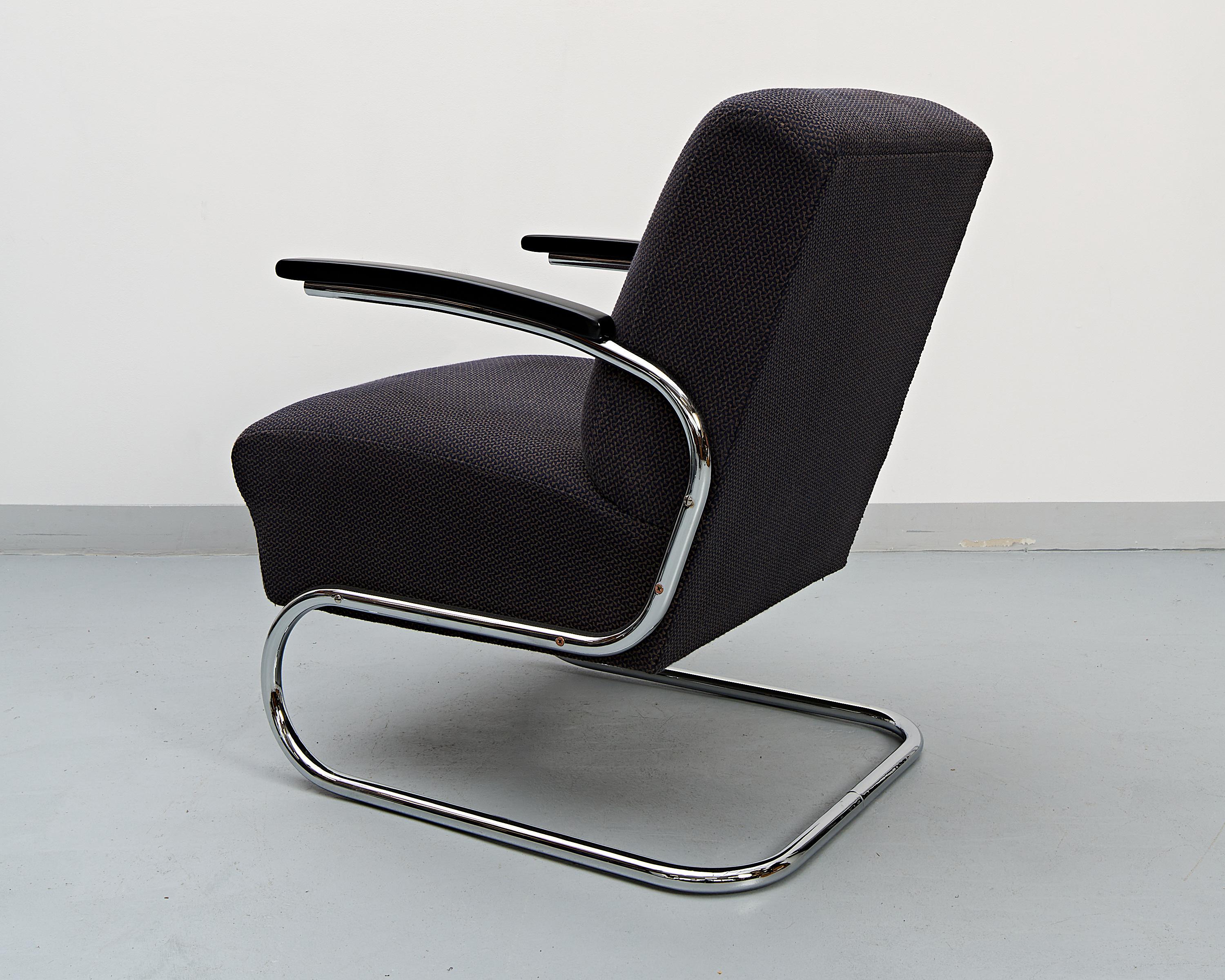 S411 Armchair by W. H. Gispen for Mücke & Melder, 1930s In Good Condition For Sale In Poznań, PL
