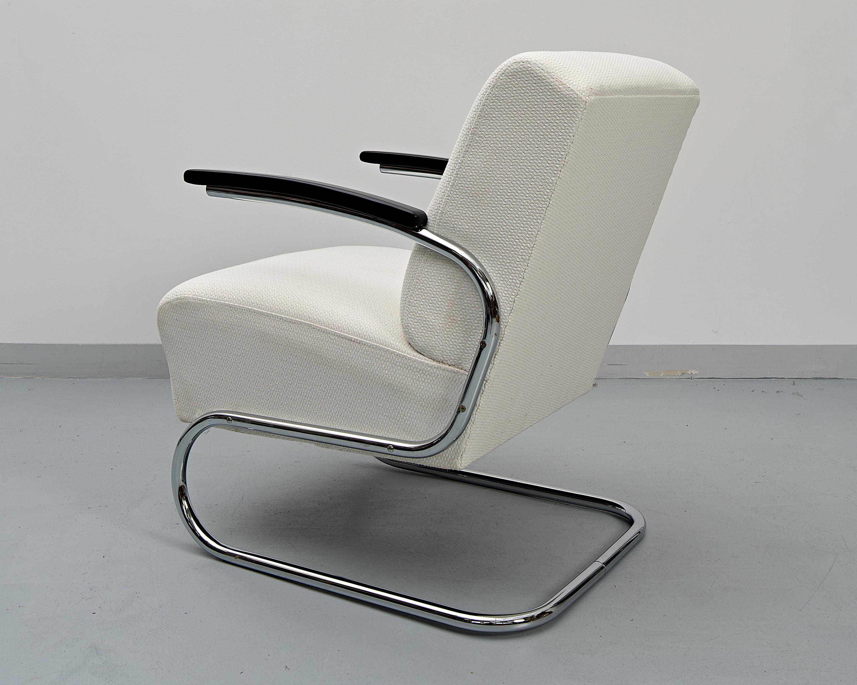 S411 Armchair by W. H. Gispen for Mücke & Melder, 1930s In Excellent Condition For Sale In Poznań, PL