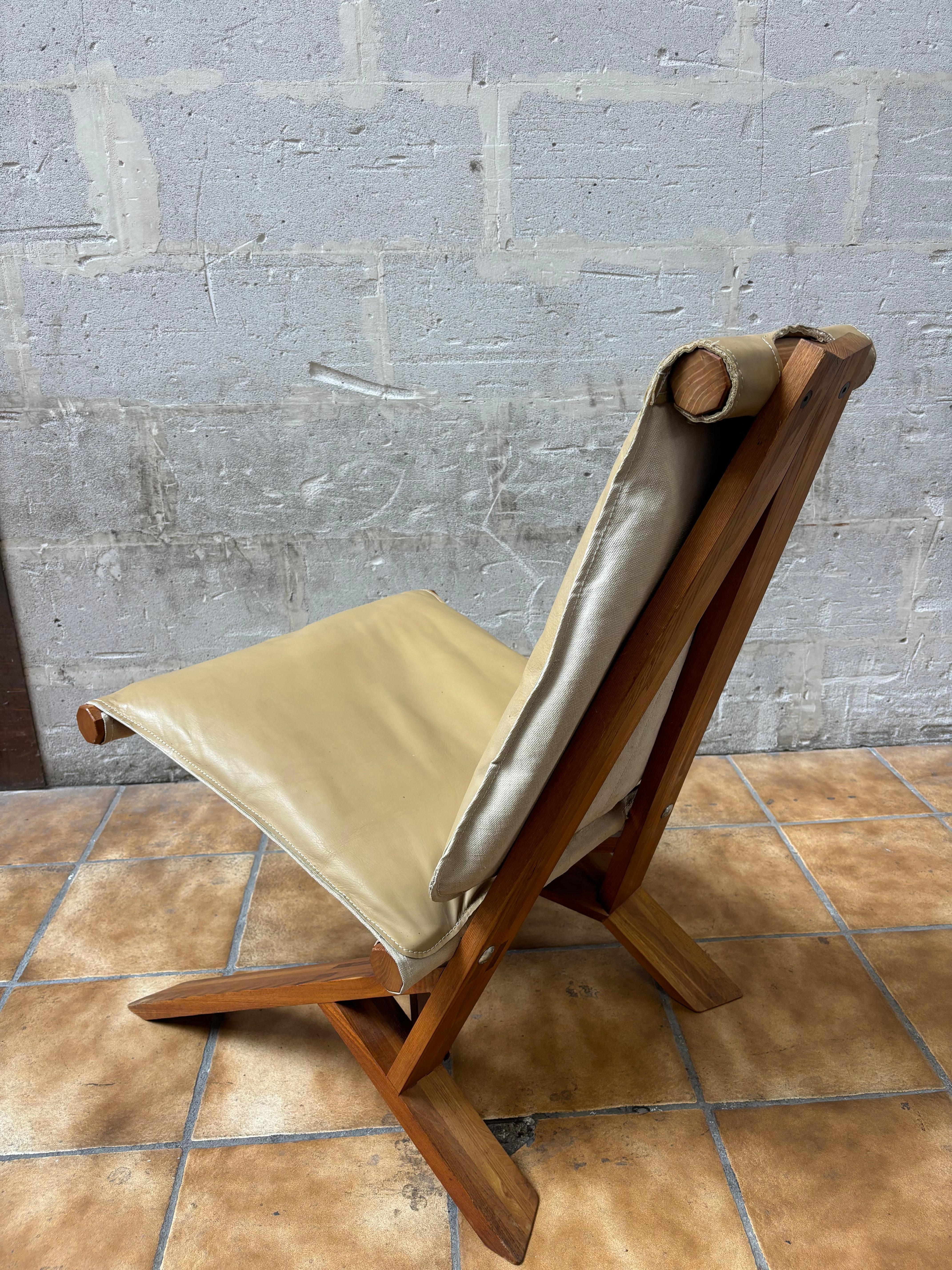 Fin du 20e siècle Fauteuil pantoufle S46 de Pierre Chapo, édition des années 90 en vente