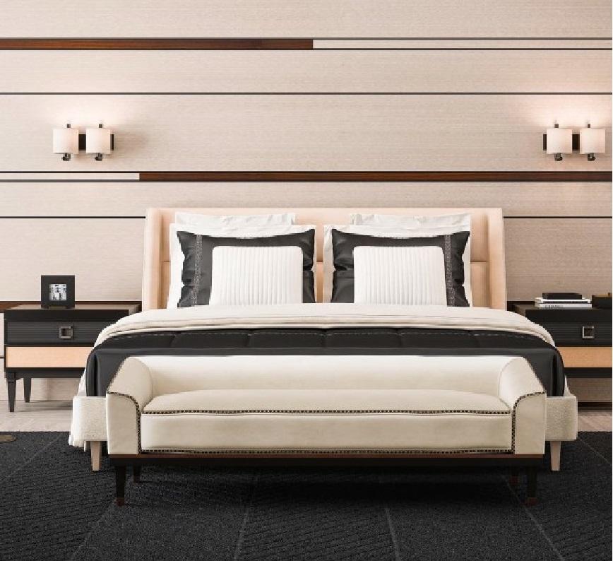 With its modern shape the Sesto Senso bed, available in different sizes, is perfectly matchable also with other Cipriani Homood collections.
The shape of the headboard creates a cosy nest to enjoy your relax.