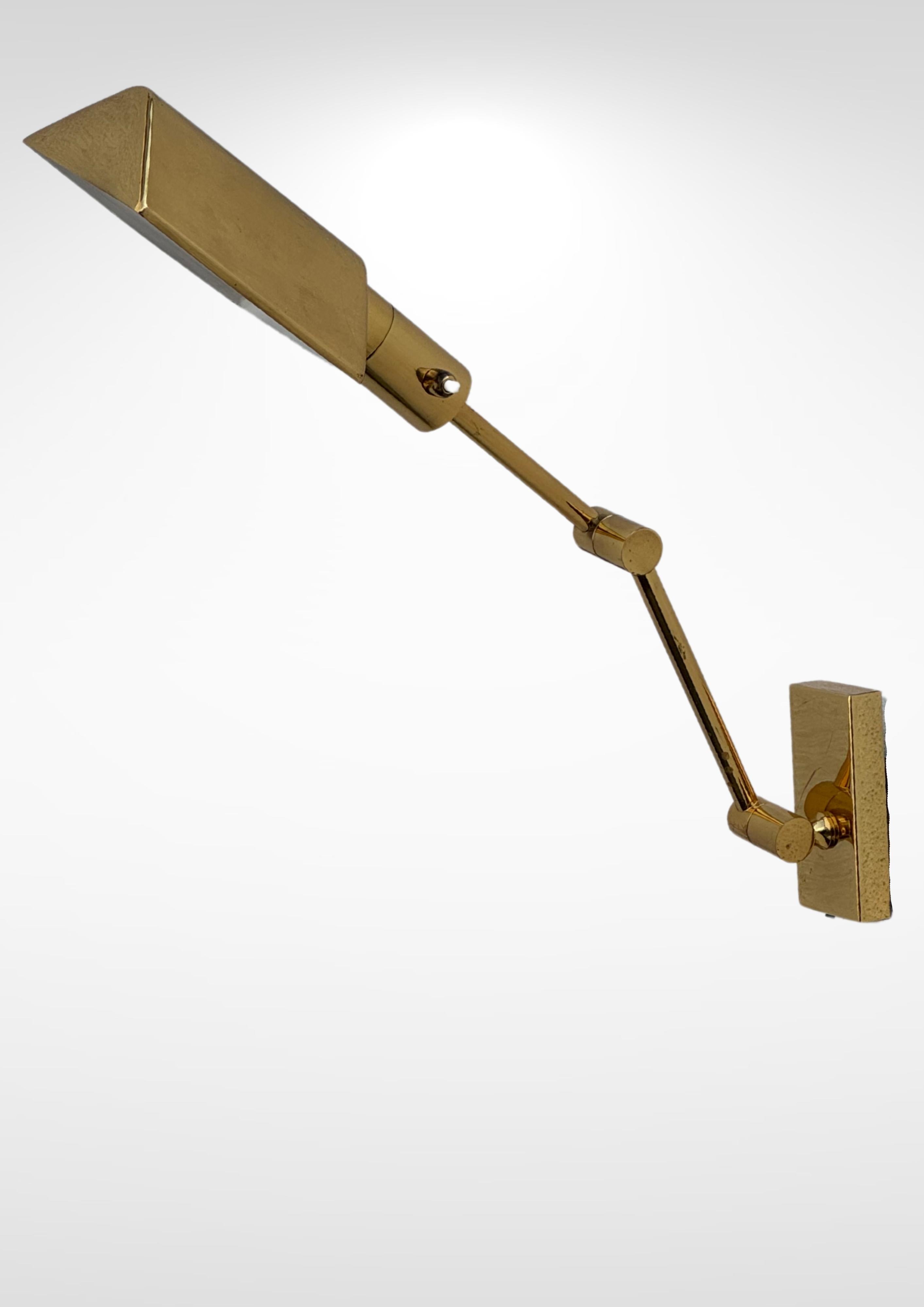 S.A Boulanger Belgium Brass Swing Arm Angle-Poise Wall Lamp For Sale 3