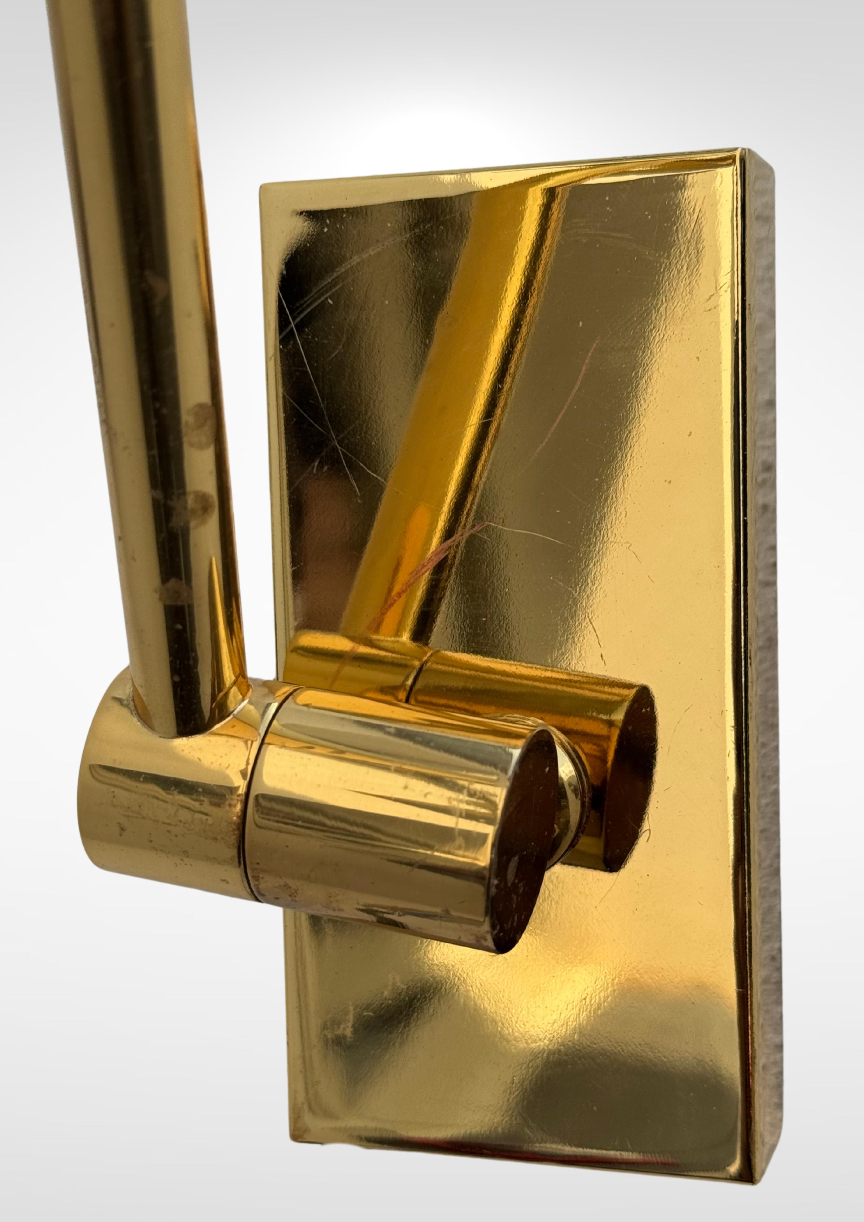 S.A Boulanger Belgium Brass Swing Arm Angle-Poise Wall Lamp For Sale 4