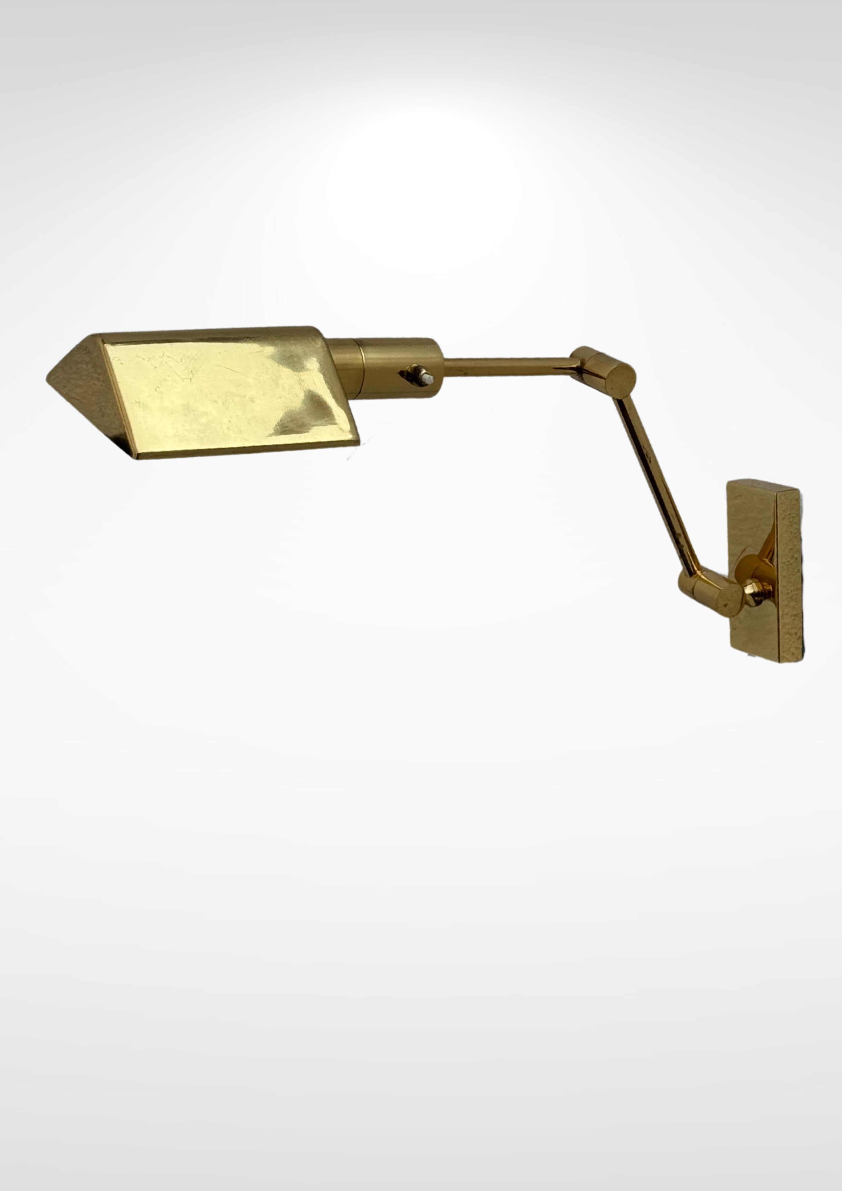 Industrial S.A Boulanger Belgium Brass Swing Arm Angle-Poise Wall Lamp For Sale