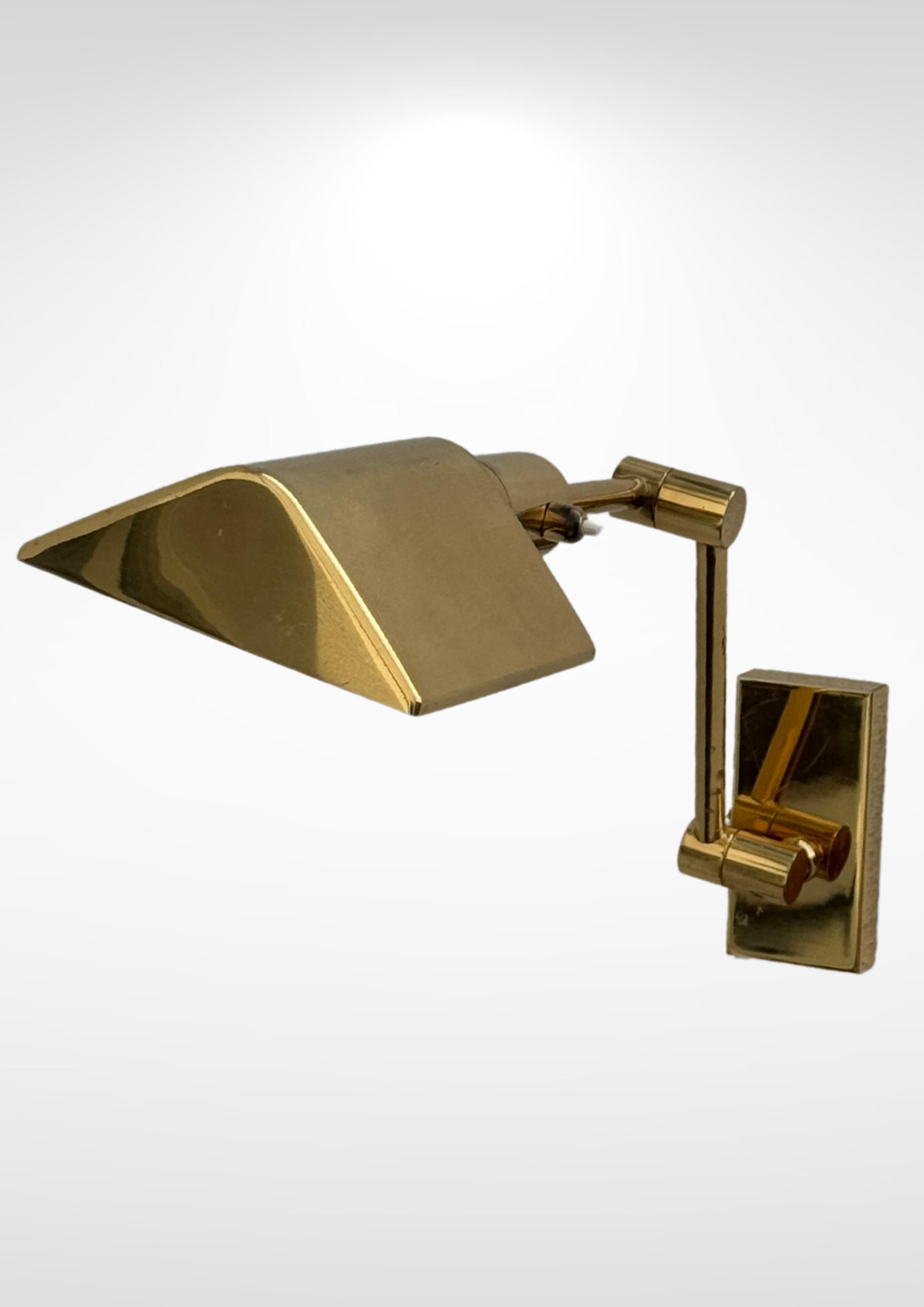 Belgian S.A Boulanger Belgium Brass Swing Arm Angle-Poise Wall Lamp For Sale