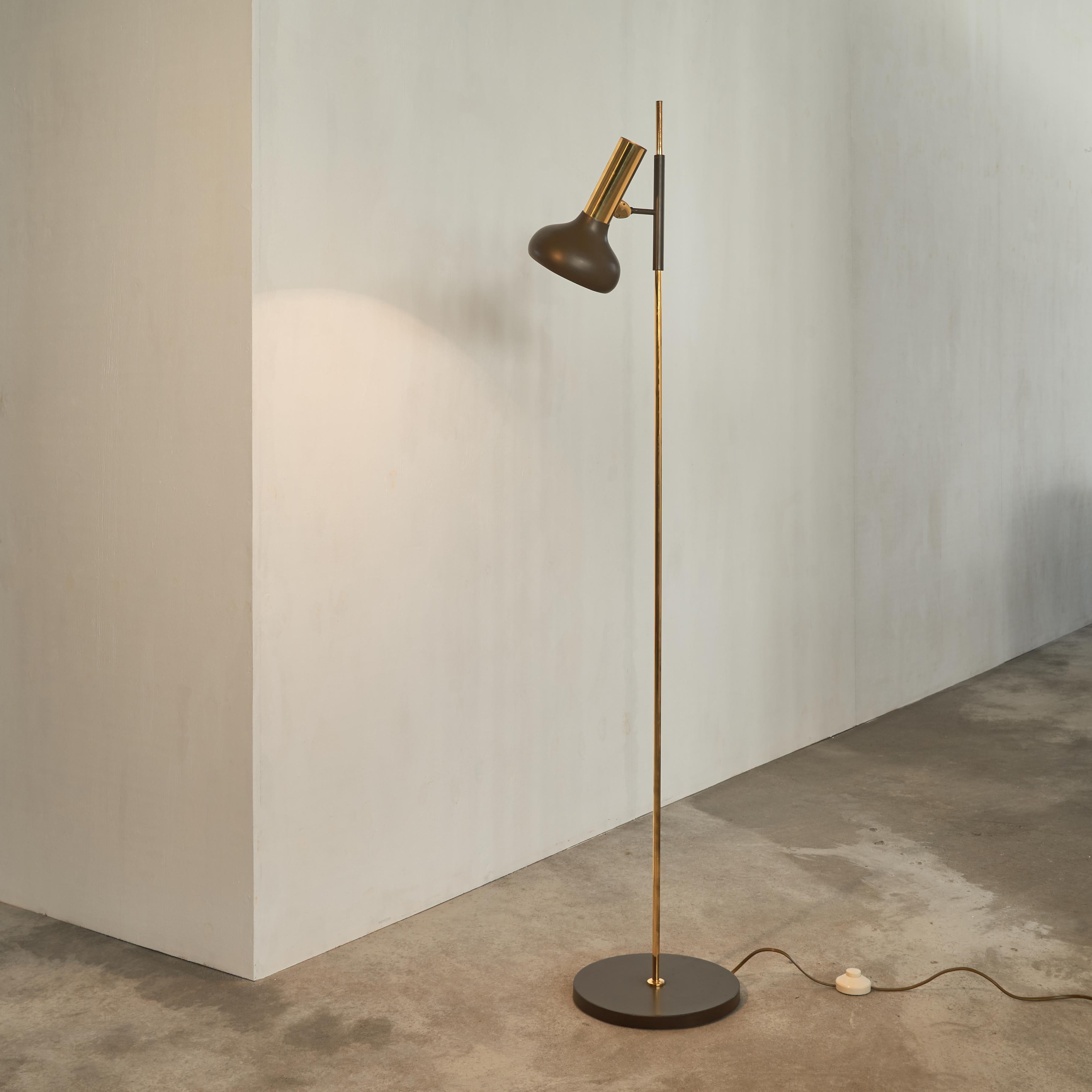Mid-Century Modern S.A. Boulanger Floor Lamp in Brass