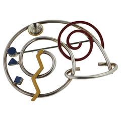 S.A. Shaw Enamel, Sterling Silver Brooch