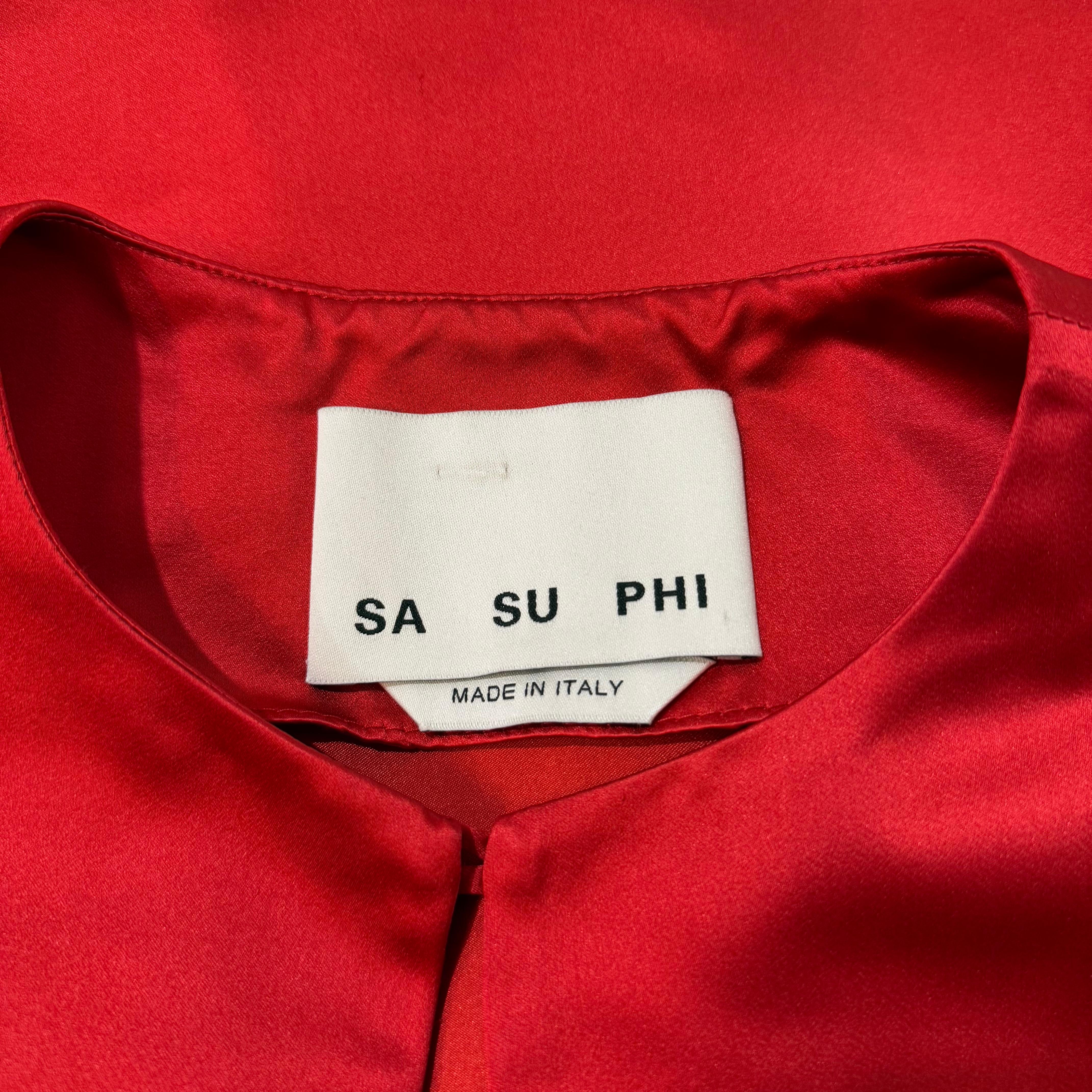 Sa Su Phi Red Silk Dress IT 40 For Sale 3