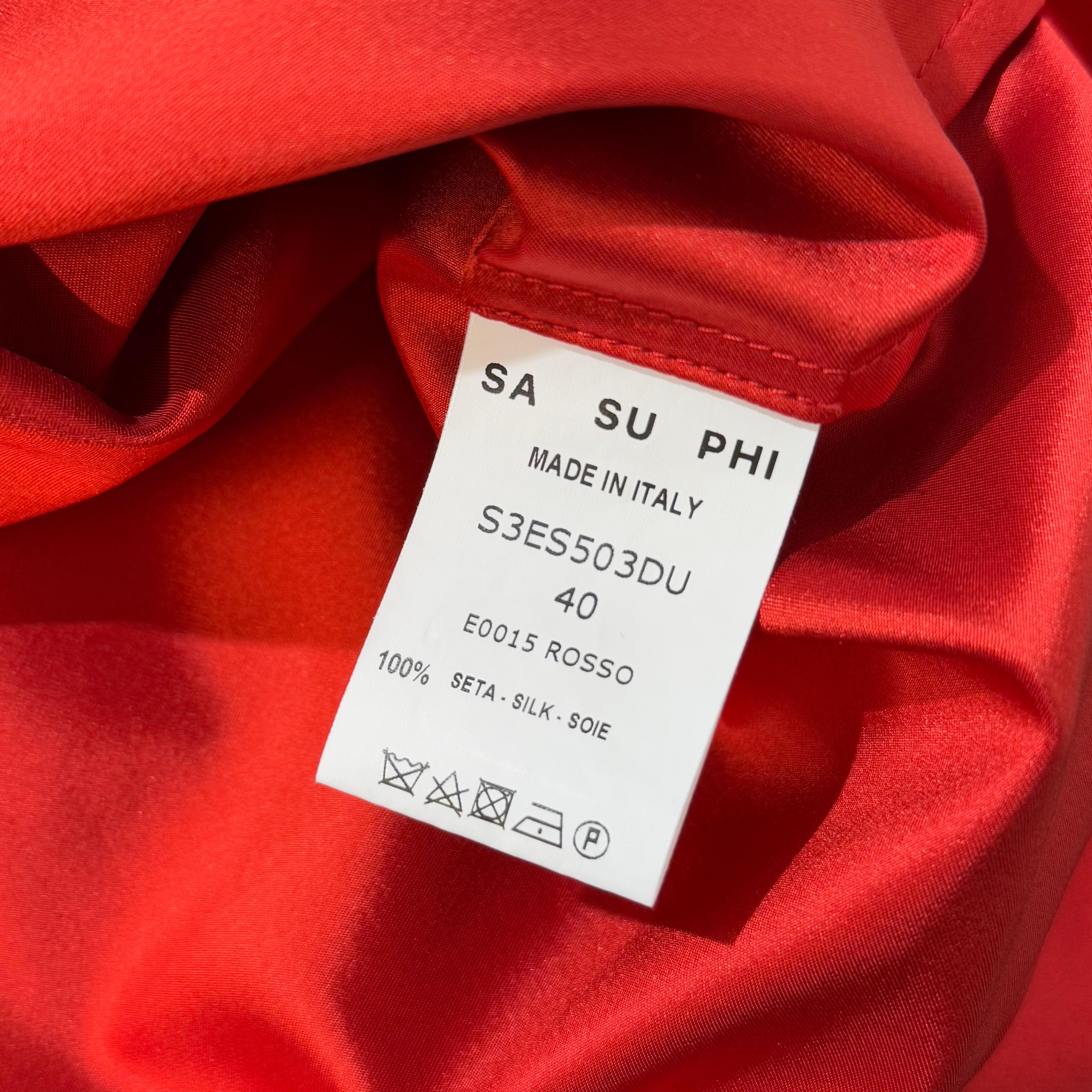 Sa Su Phi Red Silk Dress IT 40 For Sale 4