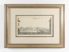 Saalstad Courtyard Black and White Architectural Framed Print