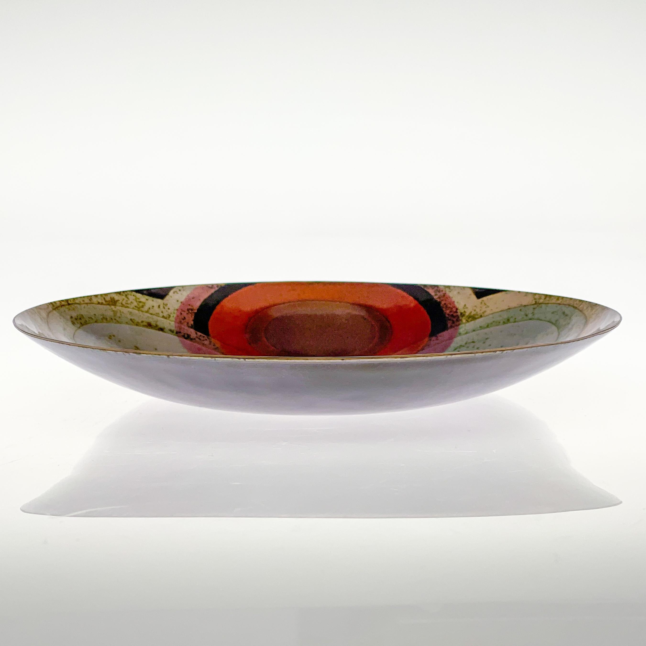 Saara Hopea, a Multicolored Enameled Copper Plate, Handmade, 1960s In Good Condition In EL Waalre, NL