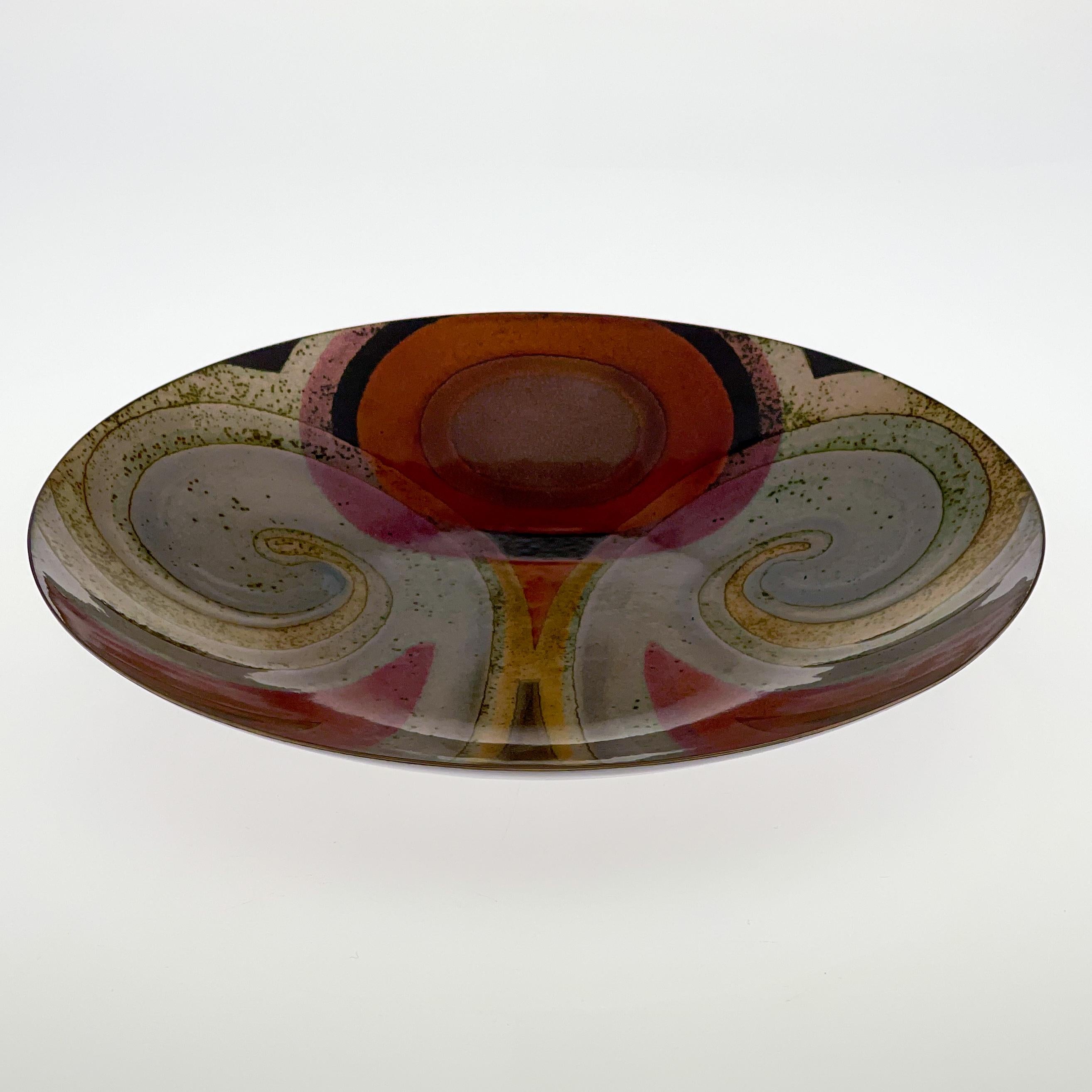 Saara Hopea, a Multicolored Enameled Copper Plate, Handmade, 1960s 1
