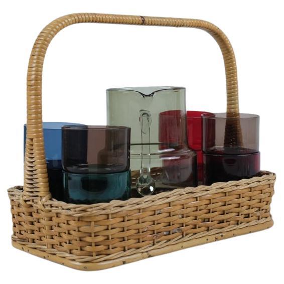 Saara Hopea Set de verres et pichets empilables colorés 1718/ 1618, Nuutajärvi en vente
