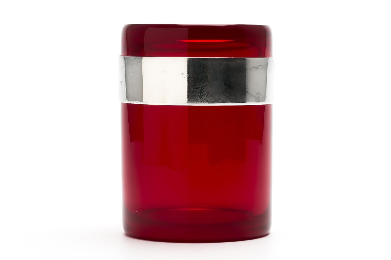 Saara Hopea / COVERD CYLINDRICAL JAR(RED) S SH126 / Nuutajärvi (Finnisch) im Angebot