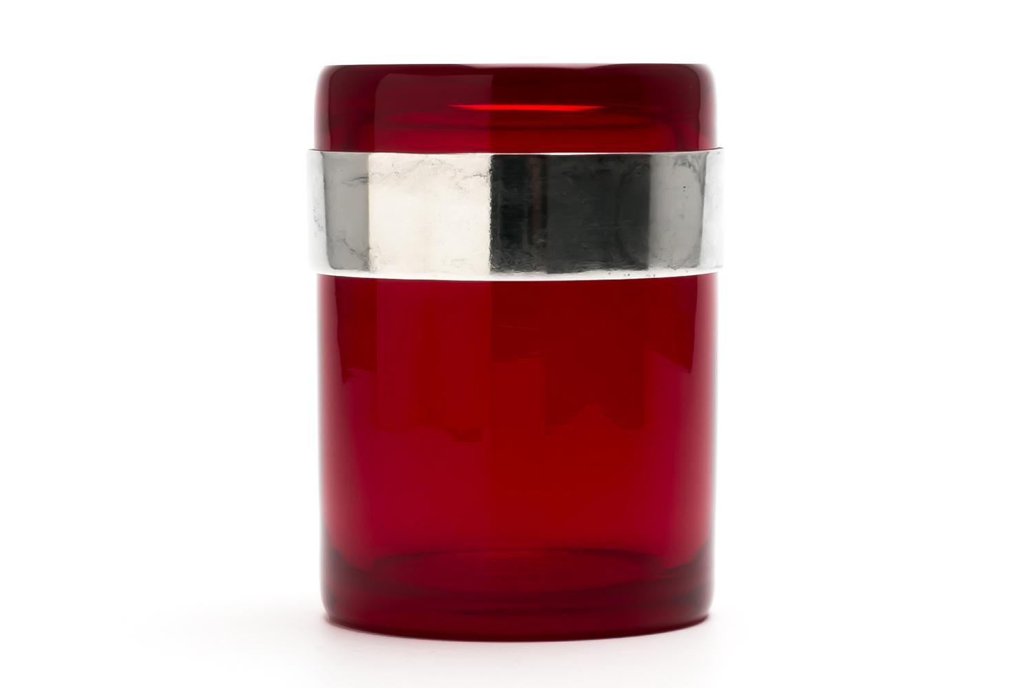 Saara Hopea / COVERD CYLINDRICAL JAR(RED) S SH126 / Nuutajärvi im Zustand „Gut“ im Angebot in Shibuya-Ku, JP