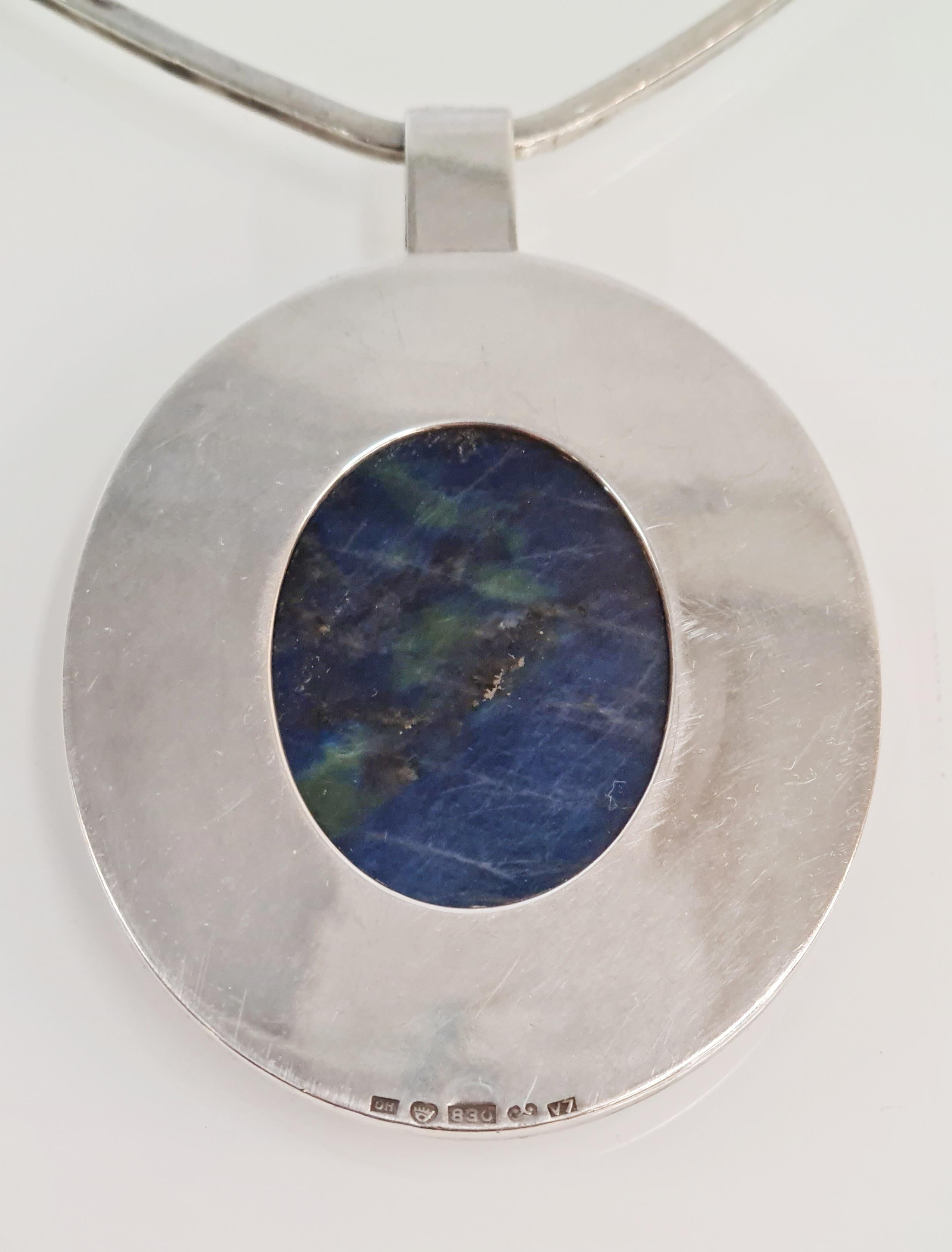 Saara Hopea Silver Pendant with Composite Spectrolite Stone 3