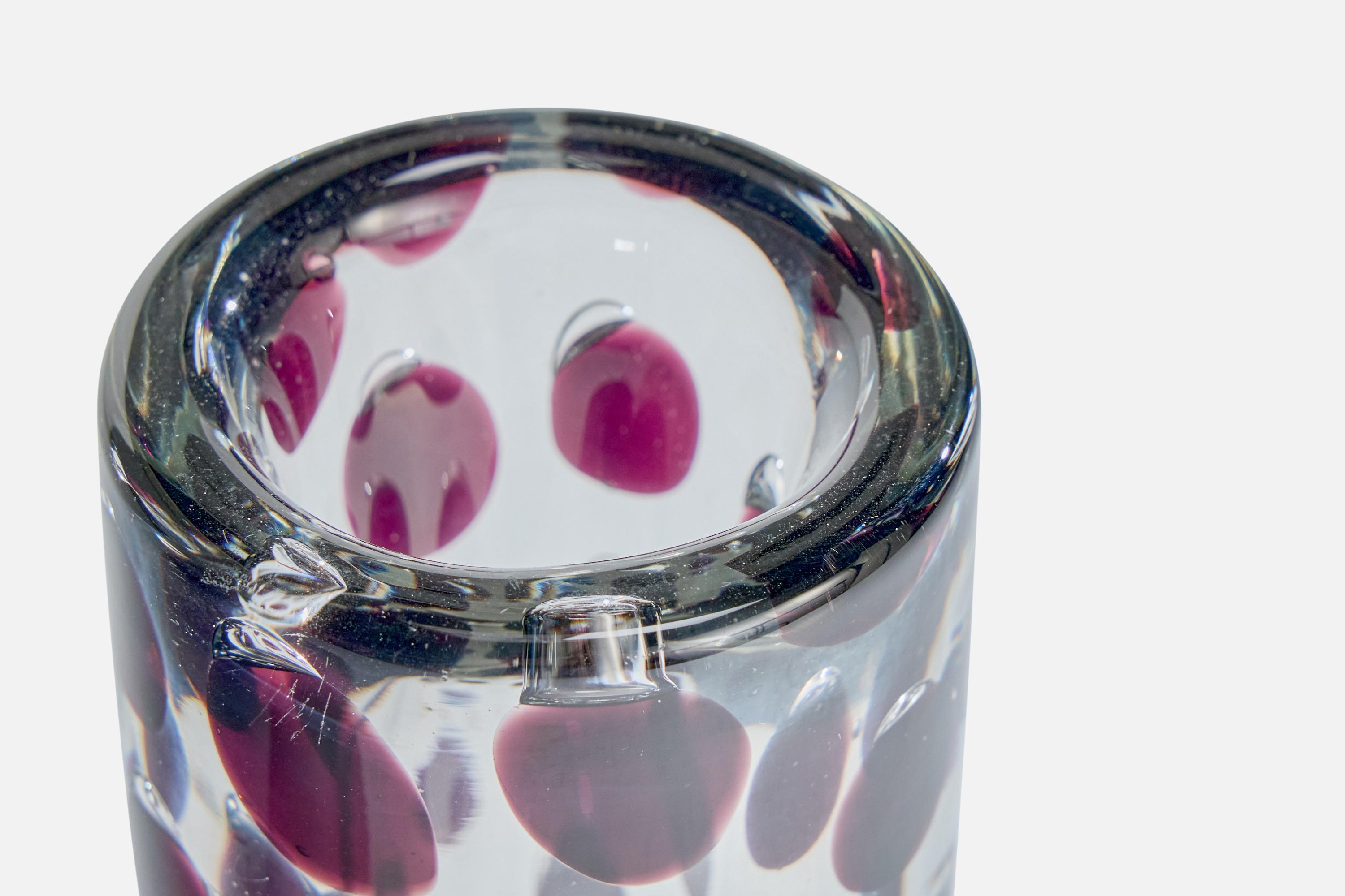 Finlandais Saara Hopea, Vase, verre soufflé, Finlande, 1957 en vente