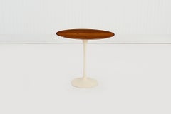 Saarinen Elliptical Tulip Side Table, 1960c – Oiled Walnut Tops & Cast-Iron Base