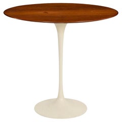 Saarinen Elliptical Tulip Side Table, 1960c – Oiled Walnut Tops & Cast-Iron Base
