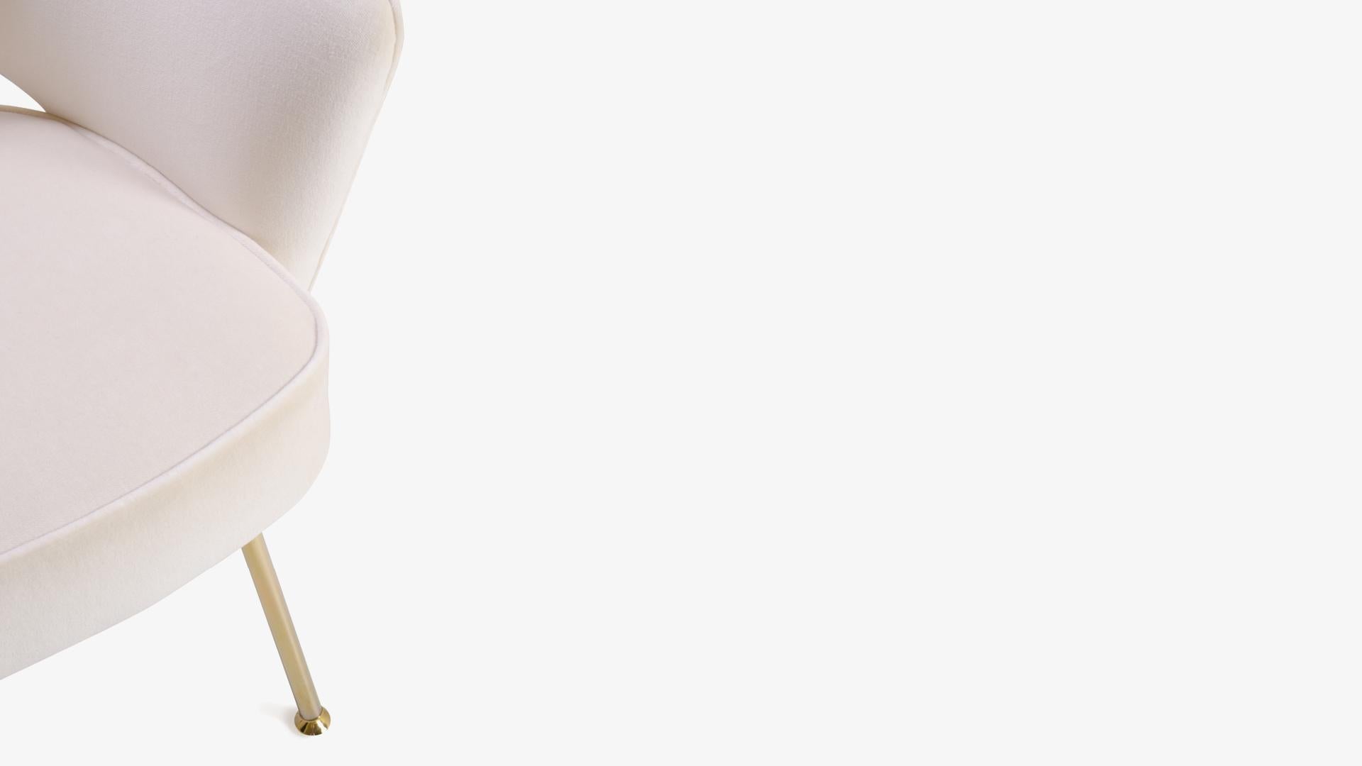 Fin du 20e siècle Fauteuils de direction Saarinen en velours crème, édition dorée en vente