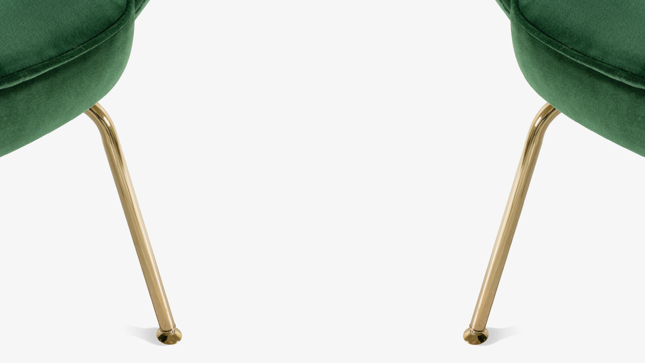 Plated Knoll Saarinen Executive Arm Chair in Velvet, Gold Edition For Sale