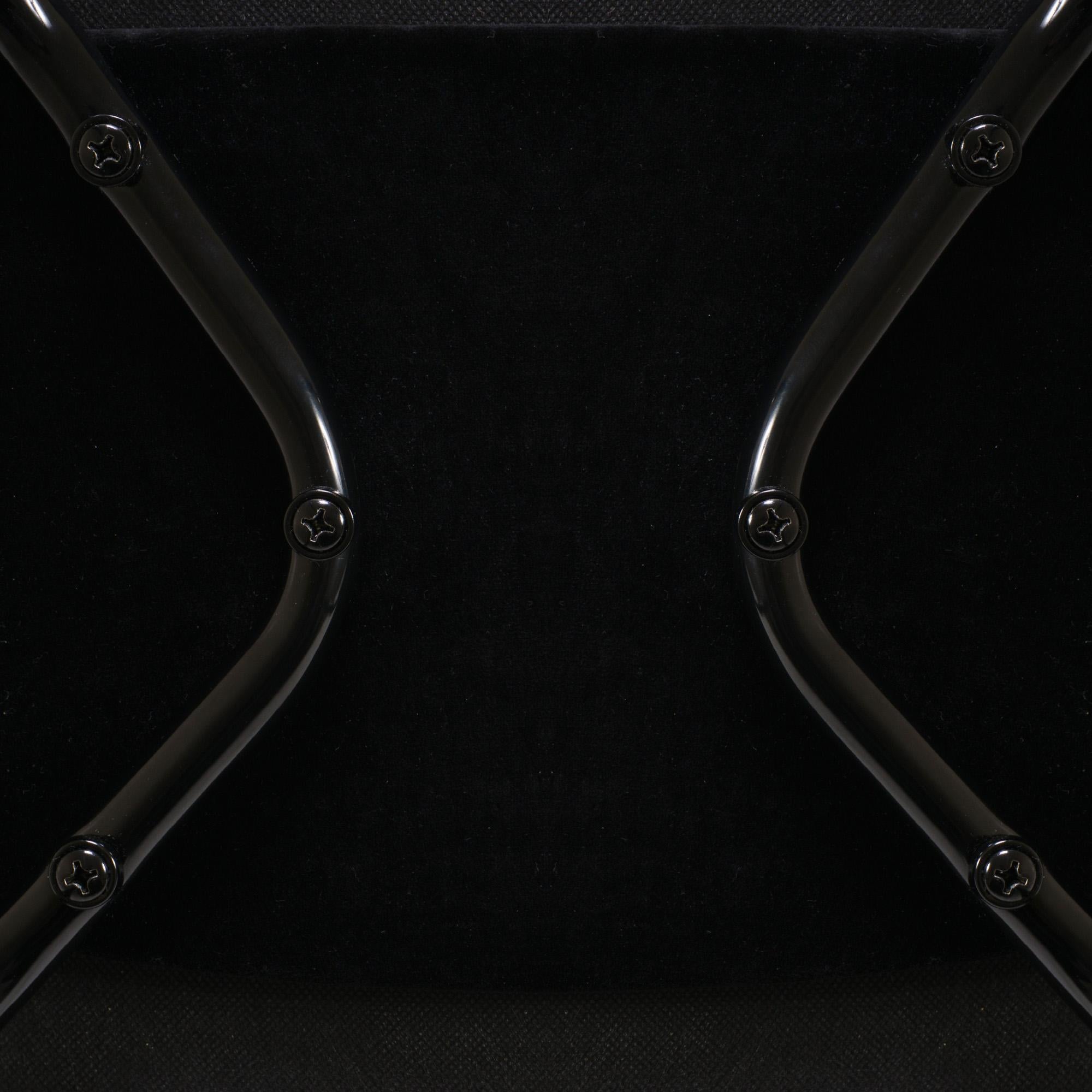 Saarinen Executive Armchair in Black Velvet, Black Powder Coated Legs In Excellent Condition For Sale In Wilton, CT