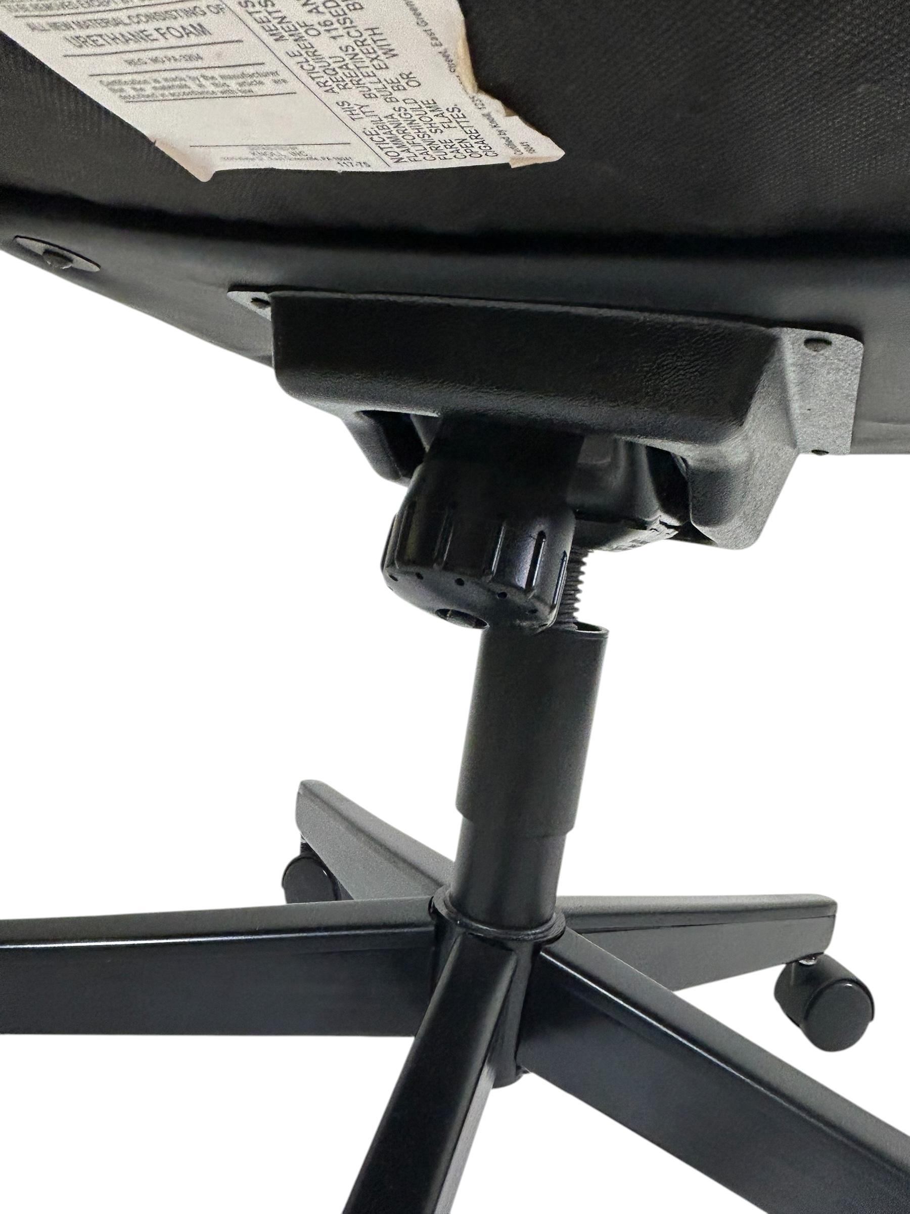 Hand-Crafted Saarinen Executive Armchair in Obsidian Black Leather, Black Swivel Base. For Sale