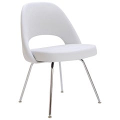 Saarinen Executive Armless Chairs in Dove Luxe Suede by Eero Saarinen for Knoll