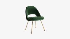 Saarinen Executive Armless Chairs in Emerald Velvet, Gold Edition, Set of 6