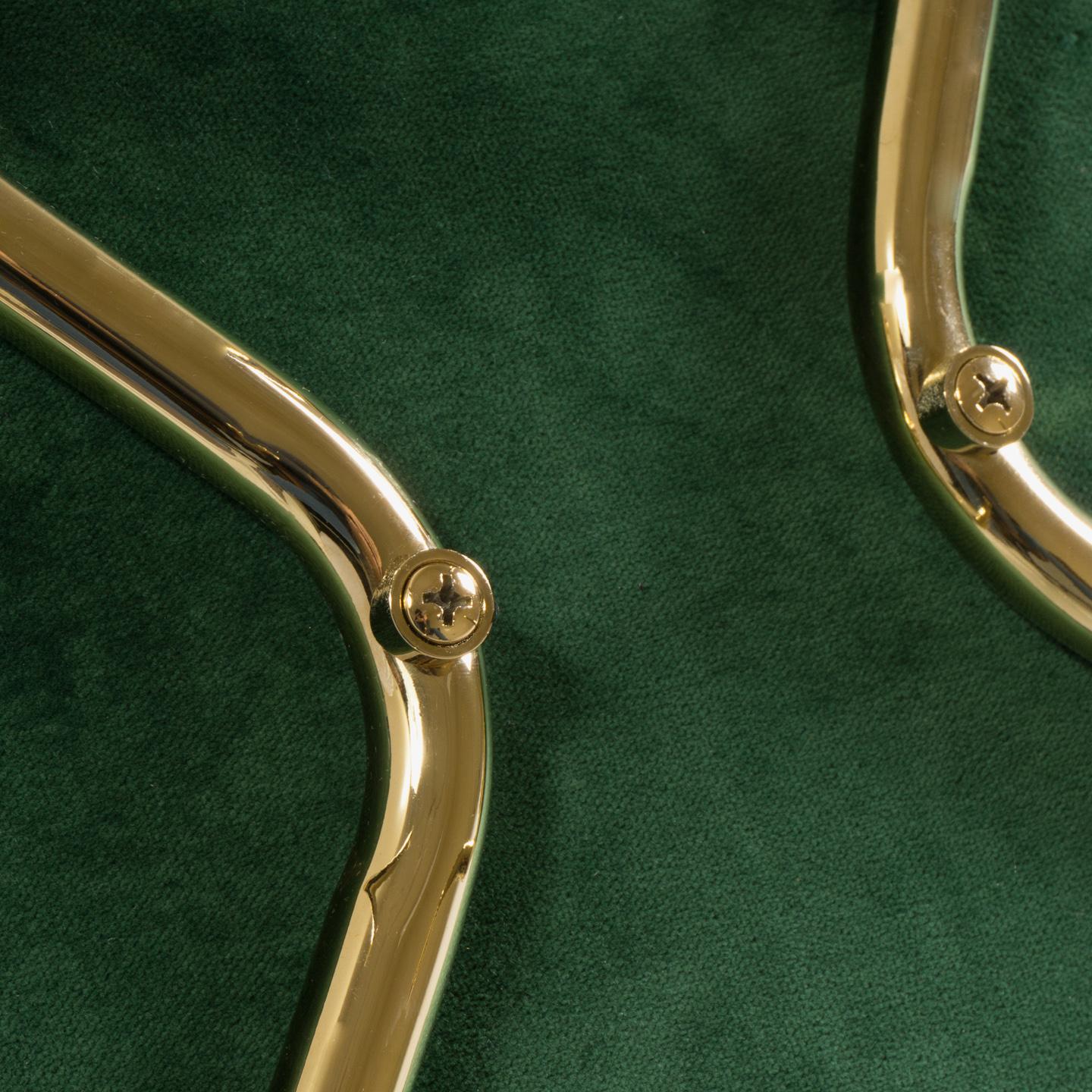 Américain Saarinen fauteuils de direction sans accoudoirs en velours émeraude, édition dorée, lot de 6 en vente