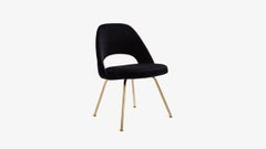 Saarinen Executive Armless Chairs in Noir Velvet, Gold Edition, Set of 6