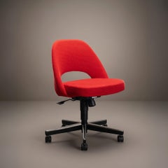 Saarinen Executive Armless Office Desk Chair in Cato Fire Red by Knoll