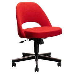 Saarinen Executive Armless Office Desk Chair in Cato Fire Red by Knoll
