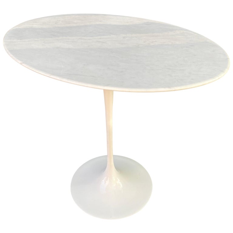 Saarinen for Knoll Marble Oval Side Table For Sale at 1stDibs