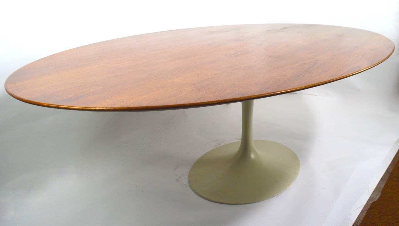 Walnut Saarinen for Knoll Oval Dining Table