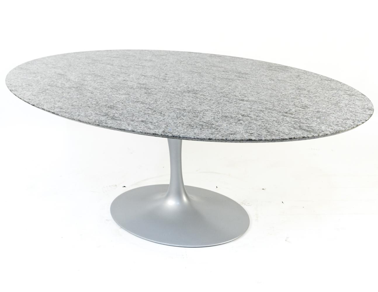 Contemporary Saarinen for Knoll Oval Marble Top Dining Table