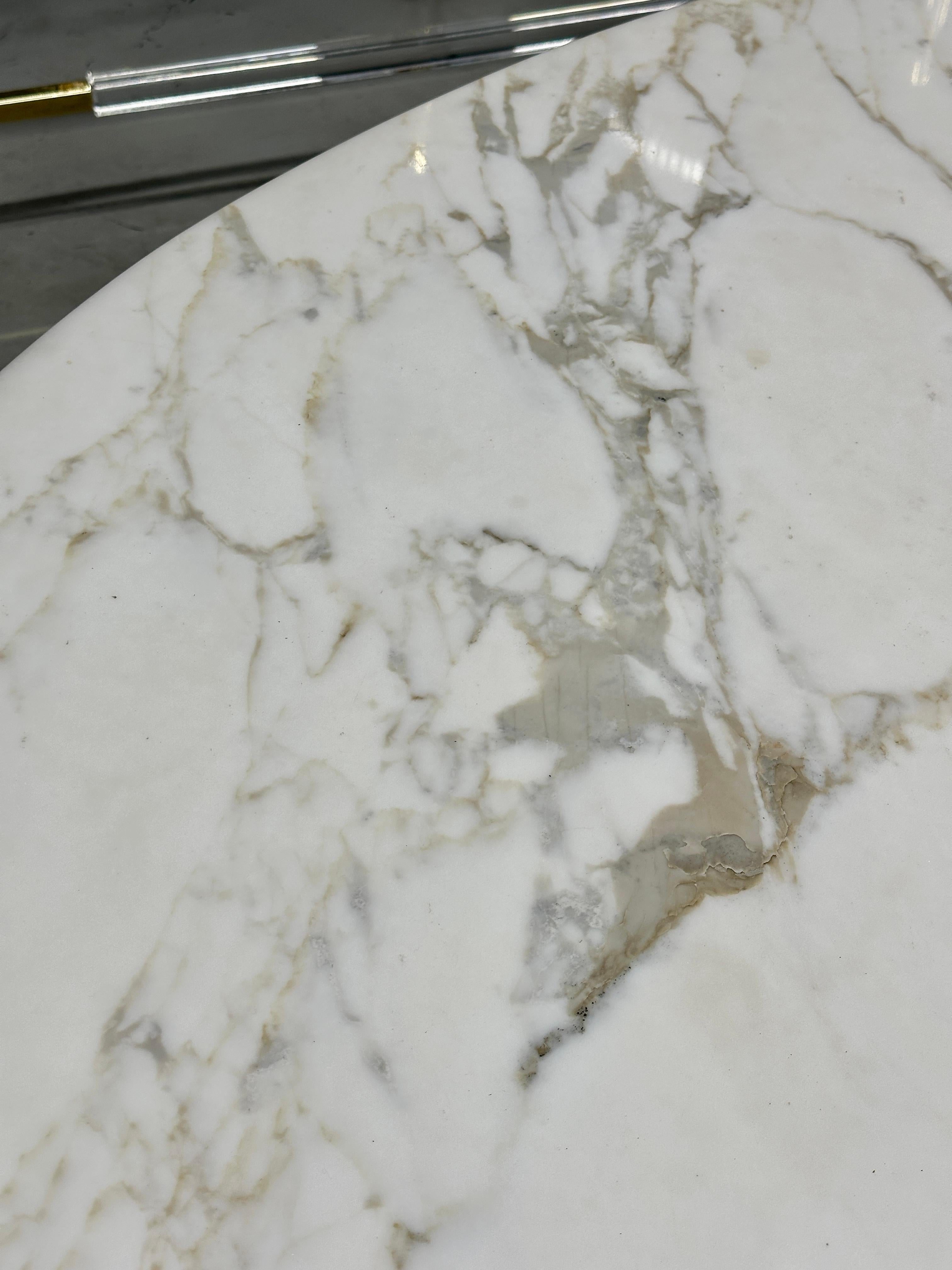 American Saarinen for Knoll White Marble Oval Tulip Dining Table