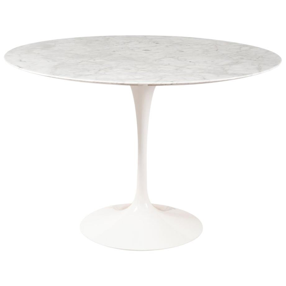Saarinen Knoll Dining Table, Carrera Marble, Signed