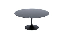 Saarinen & Knoll International "Tulip" Table, Marquina Marble and Black Rilsan