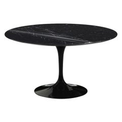 Saarinen & Knoll International "Tulip" Table, Marquina Marble and Black Rilsan