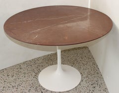 Saarinen Pedestal Table with Rouge Marble-Top by Knoll