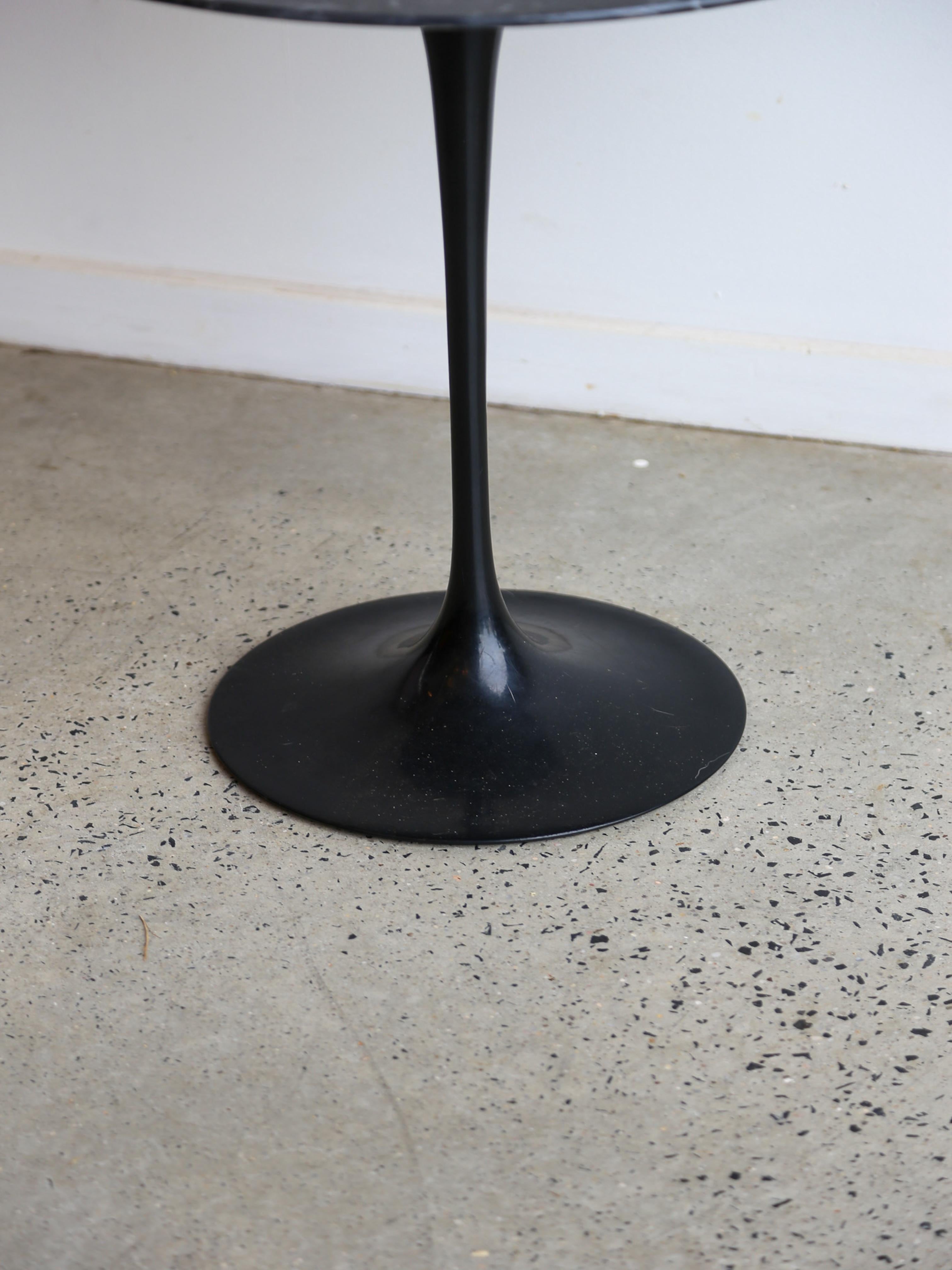 Italian Saarinen Side Table by Eero Saarinen for Knoll Black Marble
