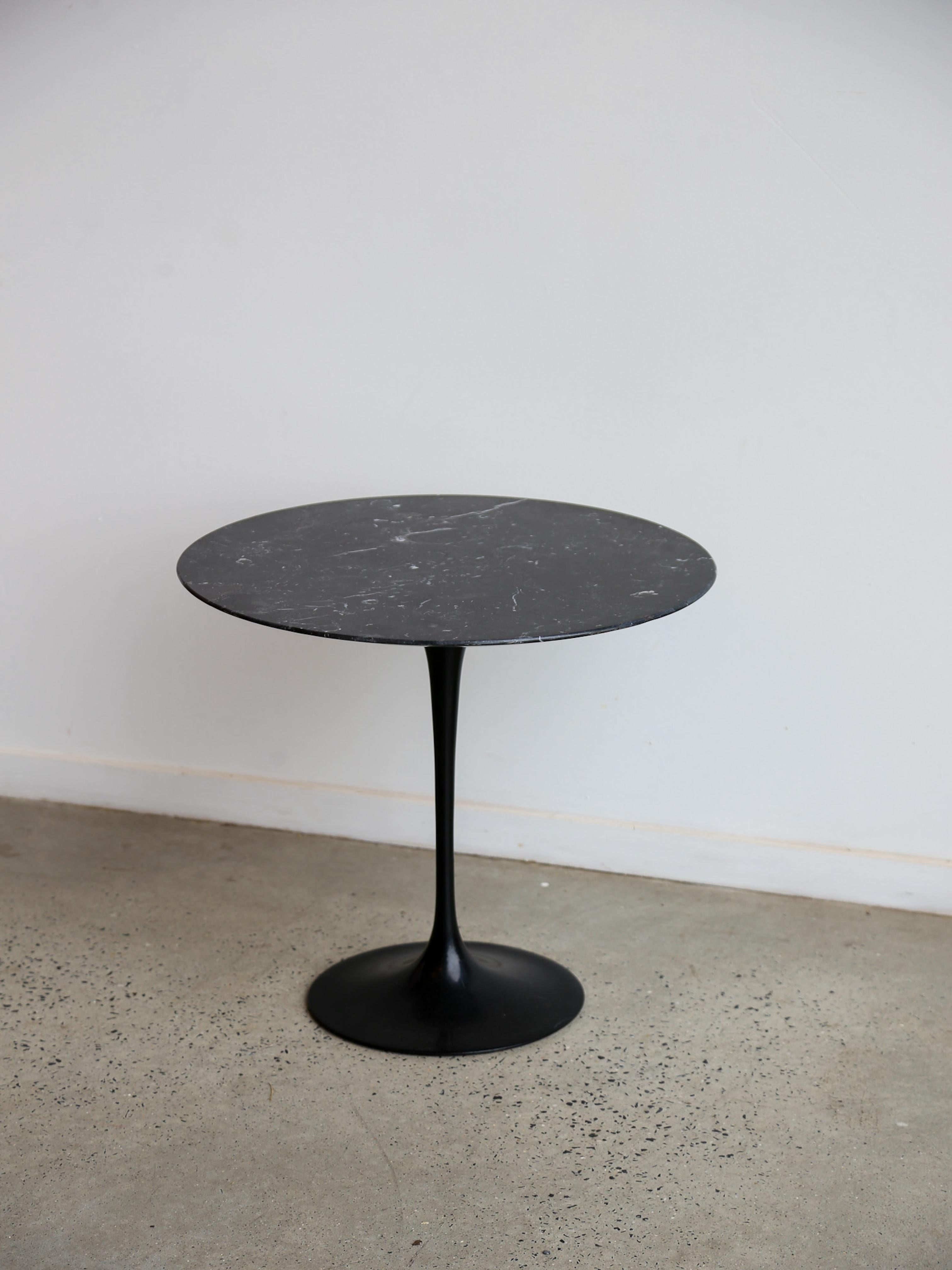 Late 20th Century Saarinen Side Table by Eero Saarinen for Knoll Black Marble