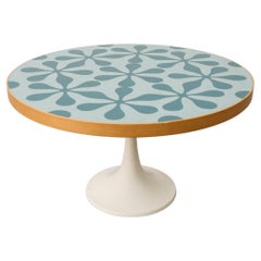 Saarinen Style Coffee or Side Table with Flower Power Top