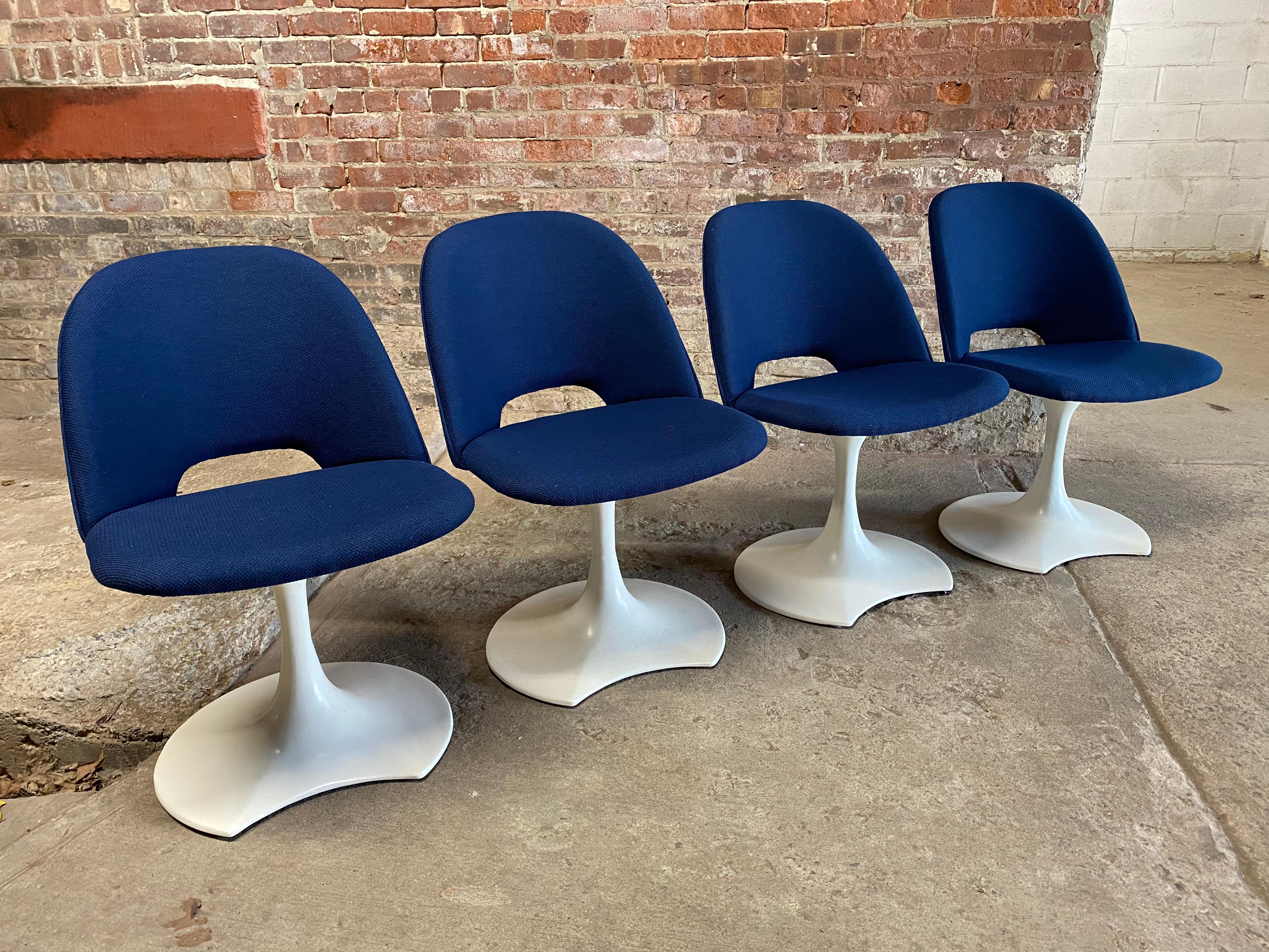 Mid-Century Modern Saarinen Style Crescent Base Swivel Chairs