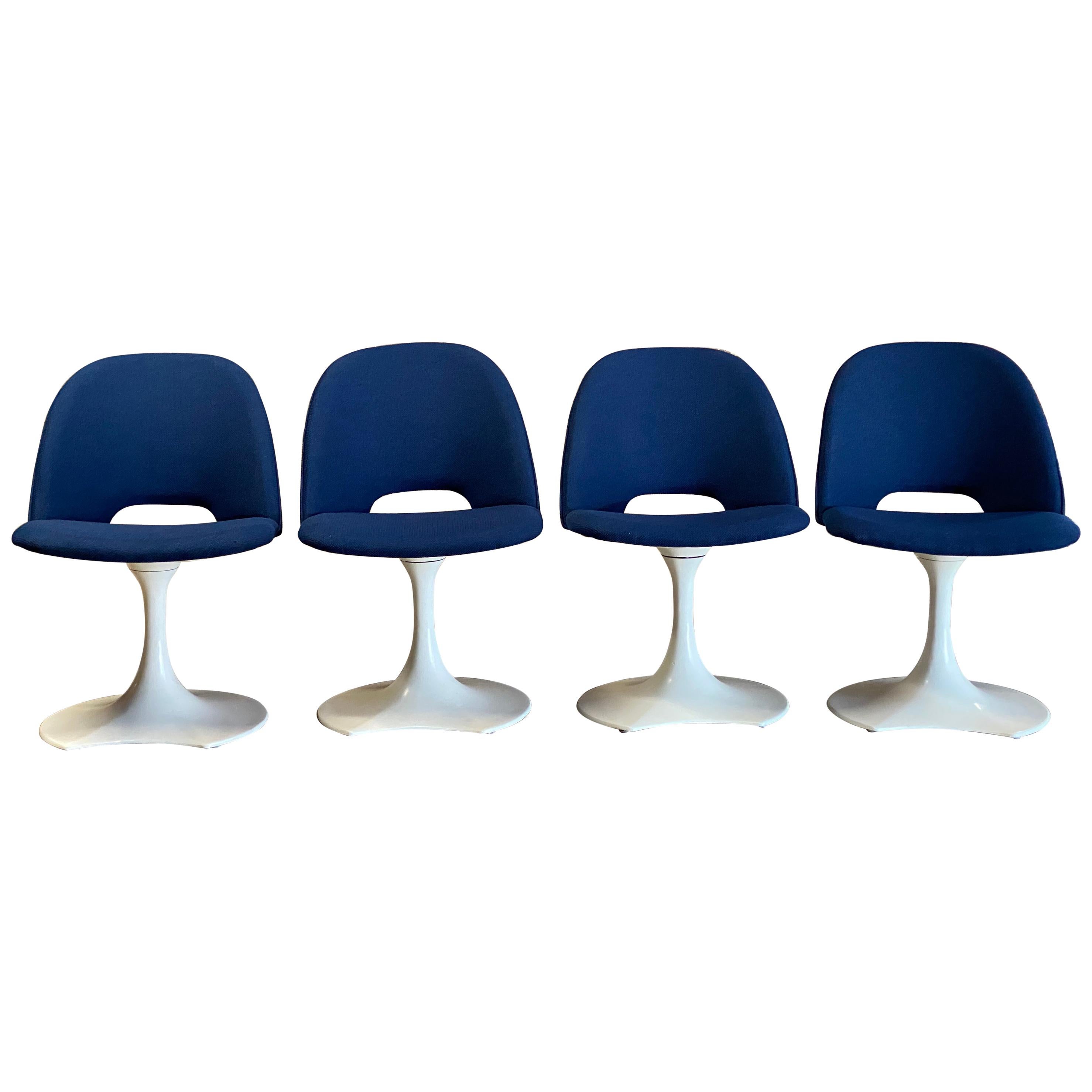 Saarinen Style Crescent Base Swivel Chairs